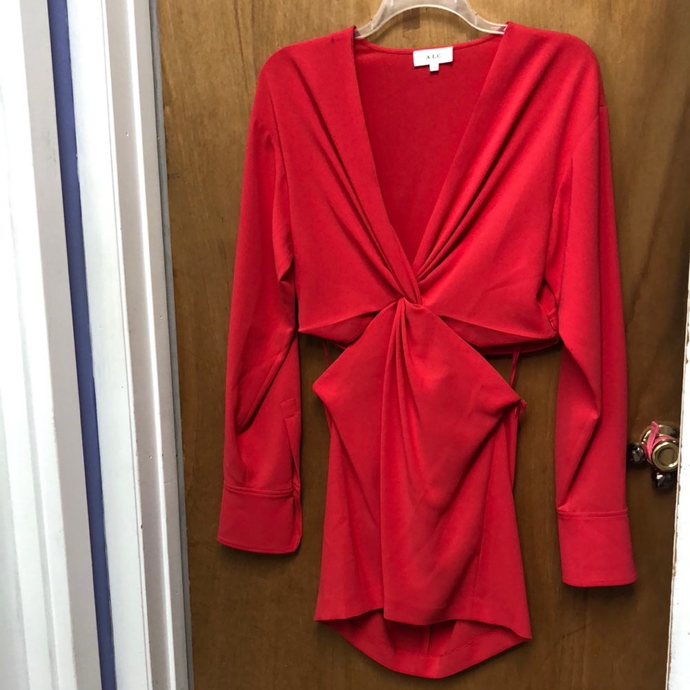 ALC Pink Long Sleeve Asymmetrical Dress